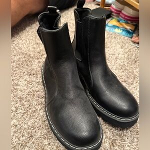 Black Leather Ankle Boots
